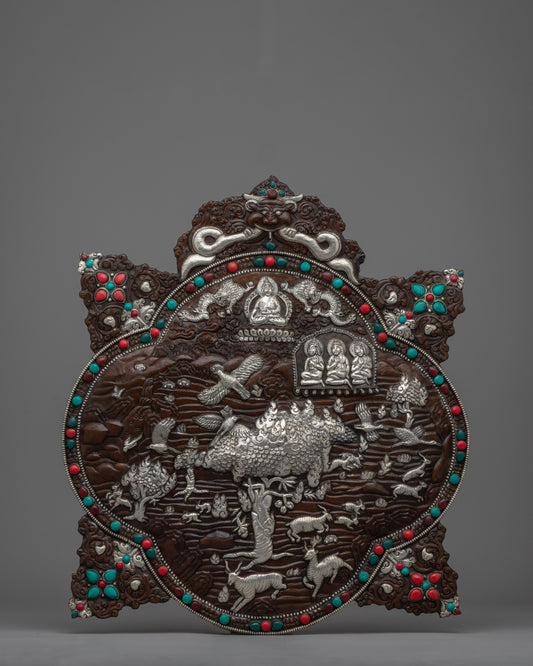 Tibetan Repousse Plaque Wall Hanger 