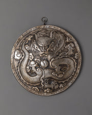 Handcrafted Tibetan Silver Dragon Wall Hanging | Feng Shui Dragon Decor