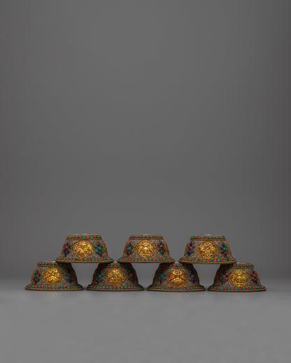 Buddhist Water Offering Bowl Set