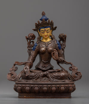 White Tara Figurine | Machine Crafted Buddhist Statue for Home Altar