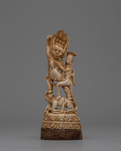 Buddhist Deity Yamantaka With Consort Yami Statue