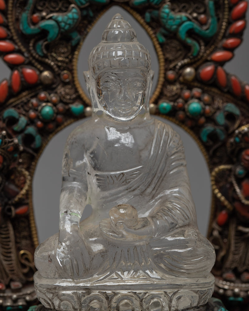 Crystal Ratnasambhava Buddha Statue | Buddhist Home Sign Decor