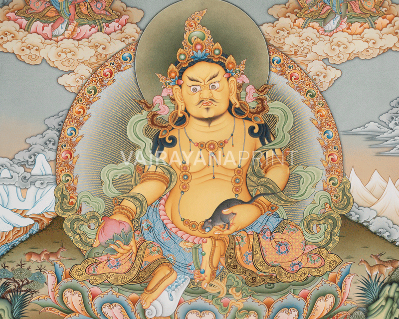 Dzambhala Thangka Print | Vajrayana Fine Artwork