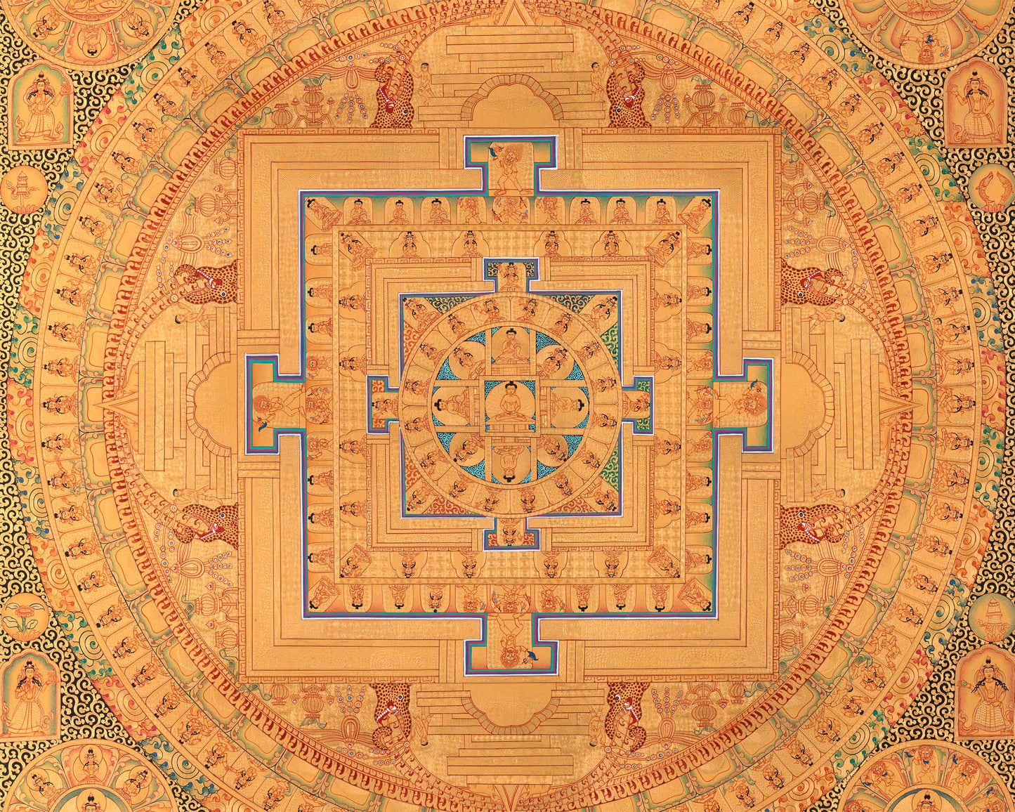 Buddha Mandala Digital Print | Traditional Buddhist Thangka Print | Spiritual Décor