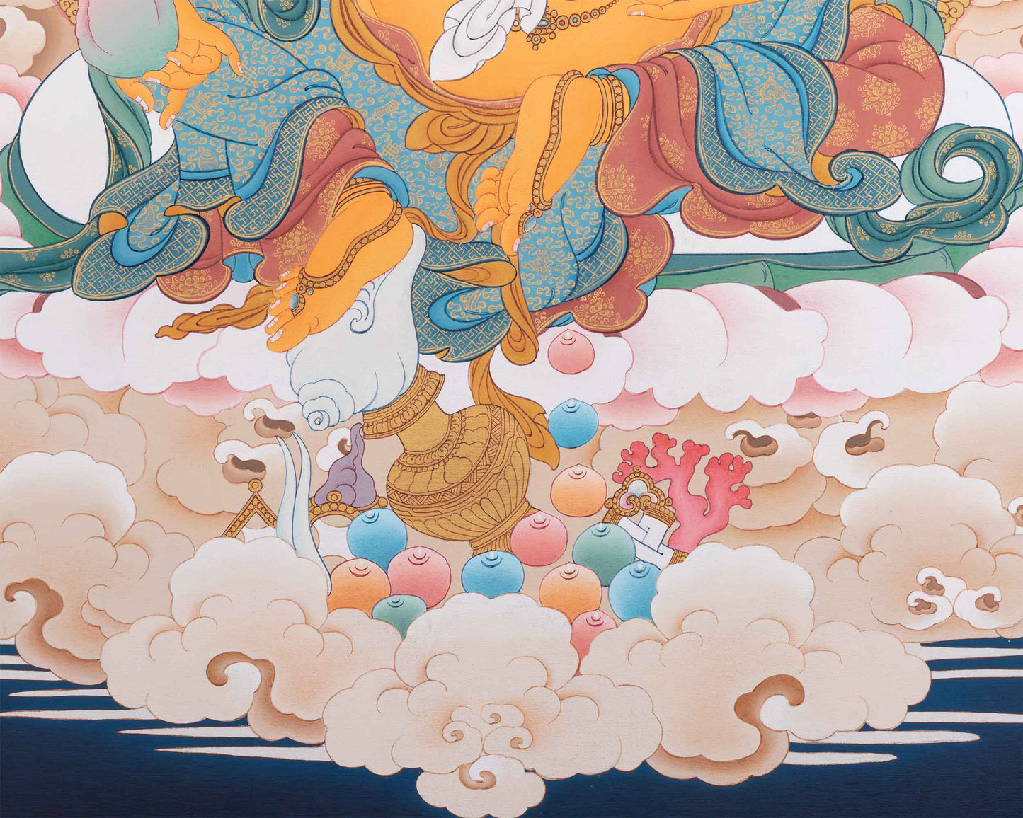 Dzambhala Thangka Print | The Wealth Deity Digital Print | Tibetan Buddhist Art