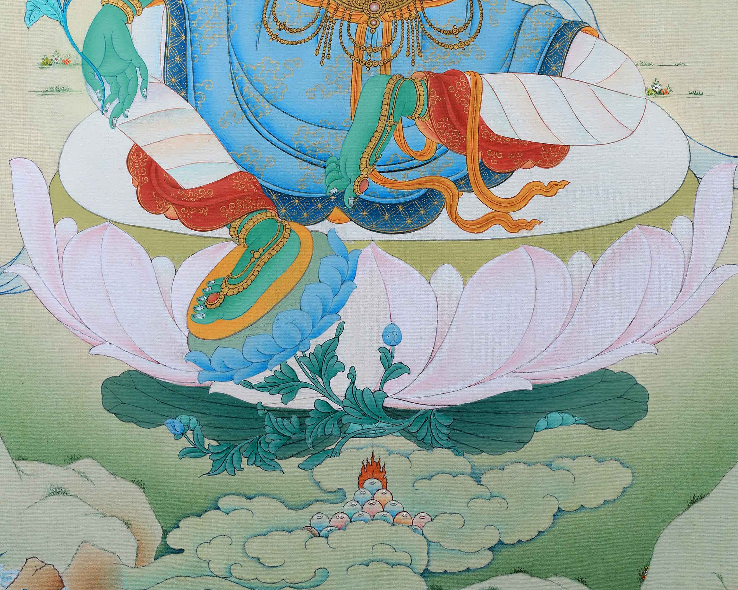 Mother Green Tara Thangka Print | Goddess of Compassion | Tibetan Buddhist Artwork