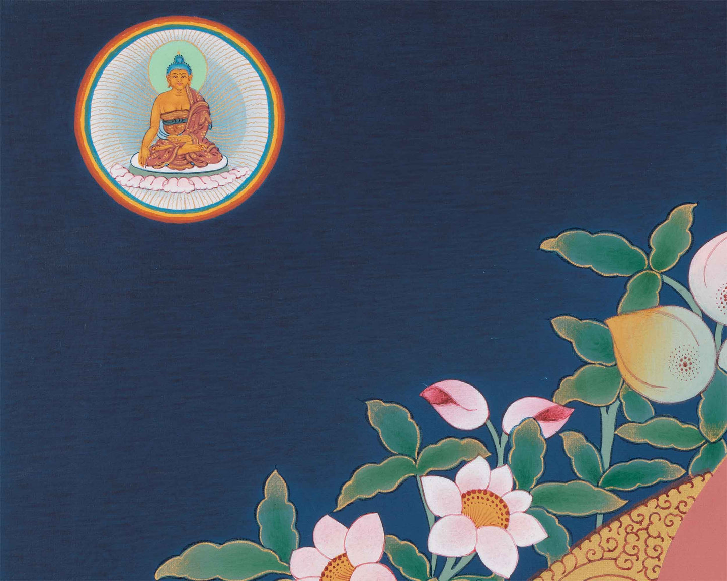 Dzambhala Thangka Print | The Wealth Deity Digital Print | Tibetan Buddhist Art