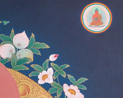 Dzambhala Thangka Print | The Wealth Deity Digital Print | Tibetan Buddhist Art