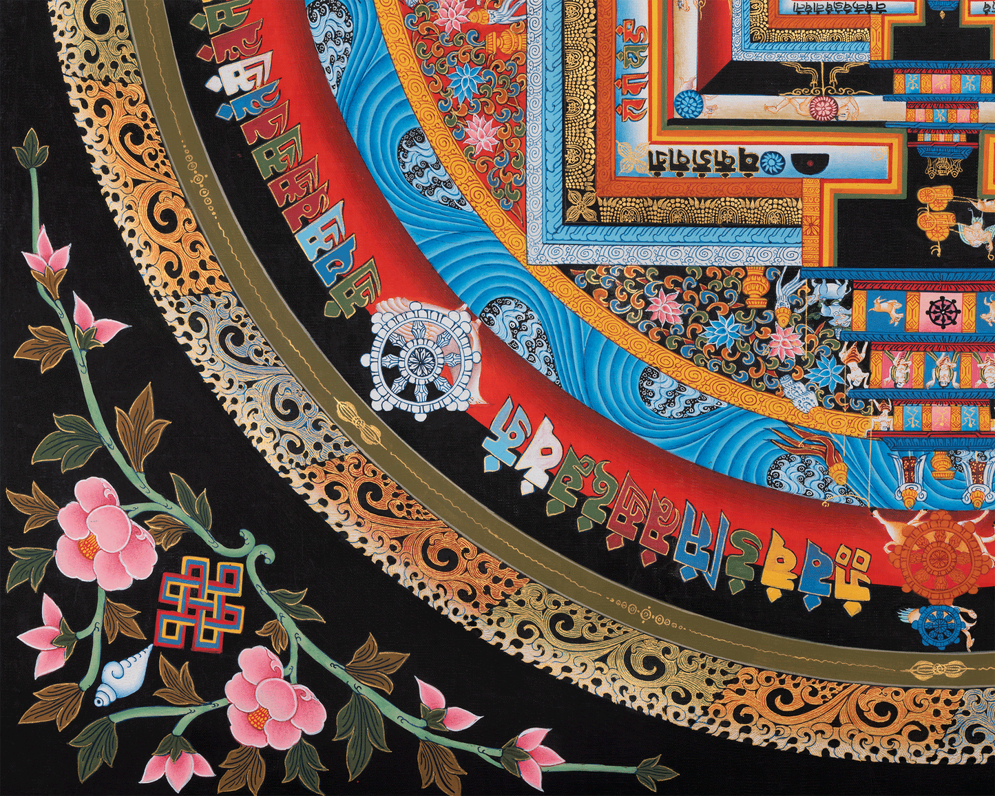 Kalachakra Mandala Thangka Print | Buddhist Art for Home Decoration