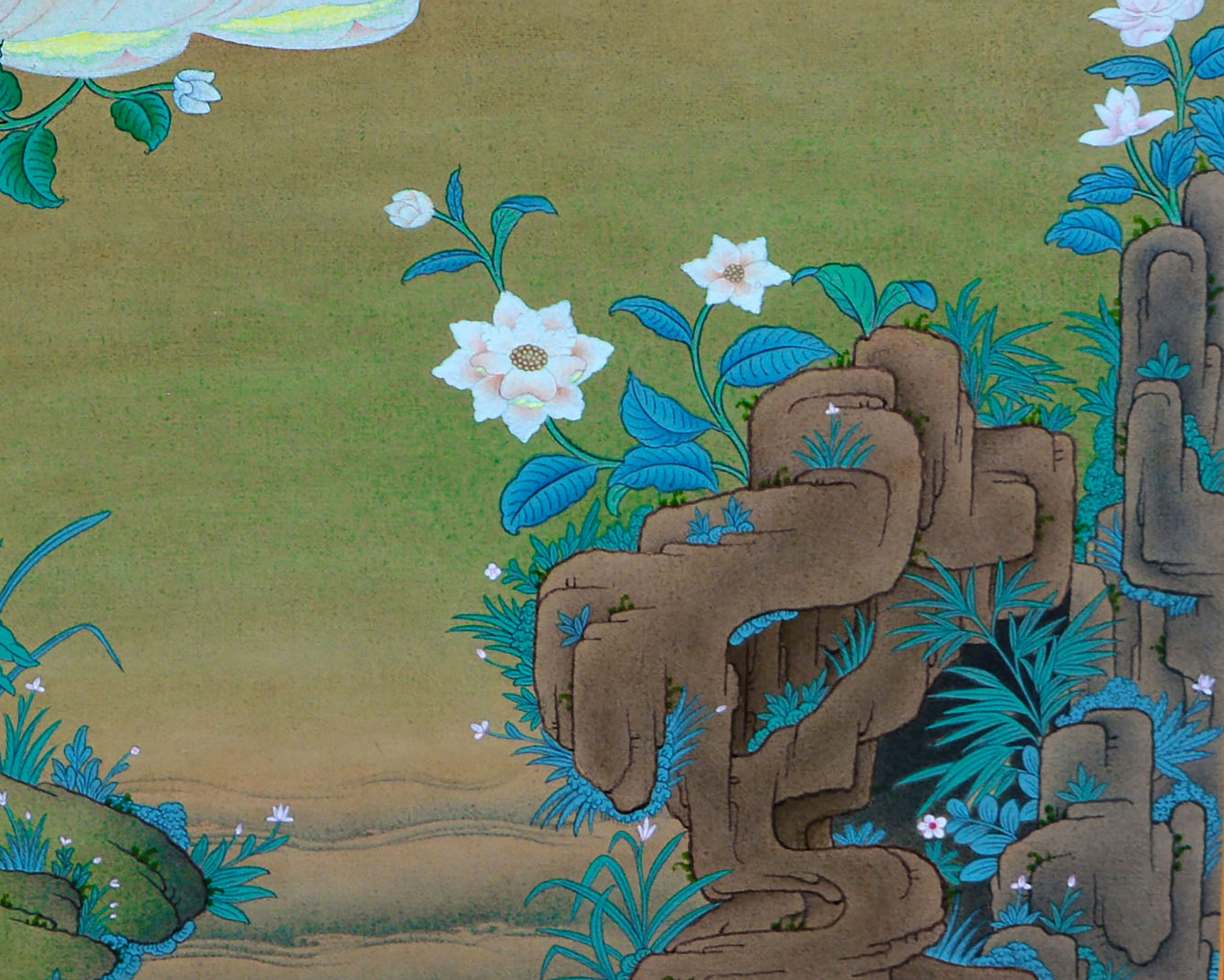 Green Tara Thangka For Meditation | Mother Tara Goddess | Buddhist Wall Decors