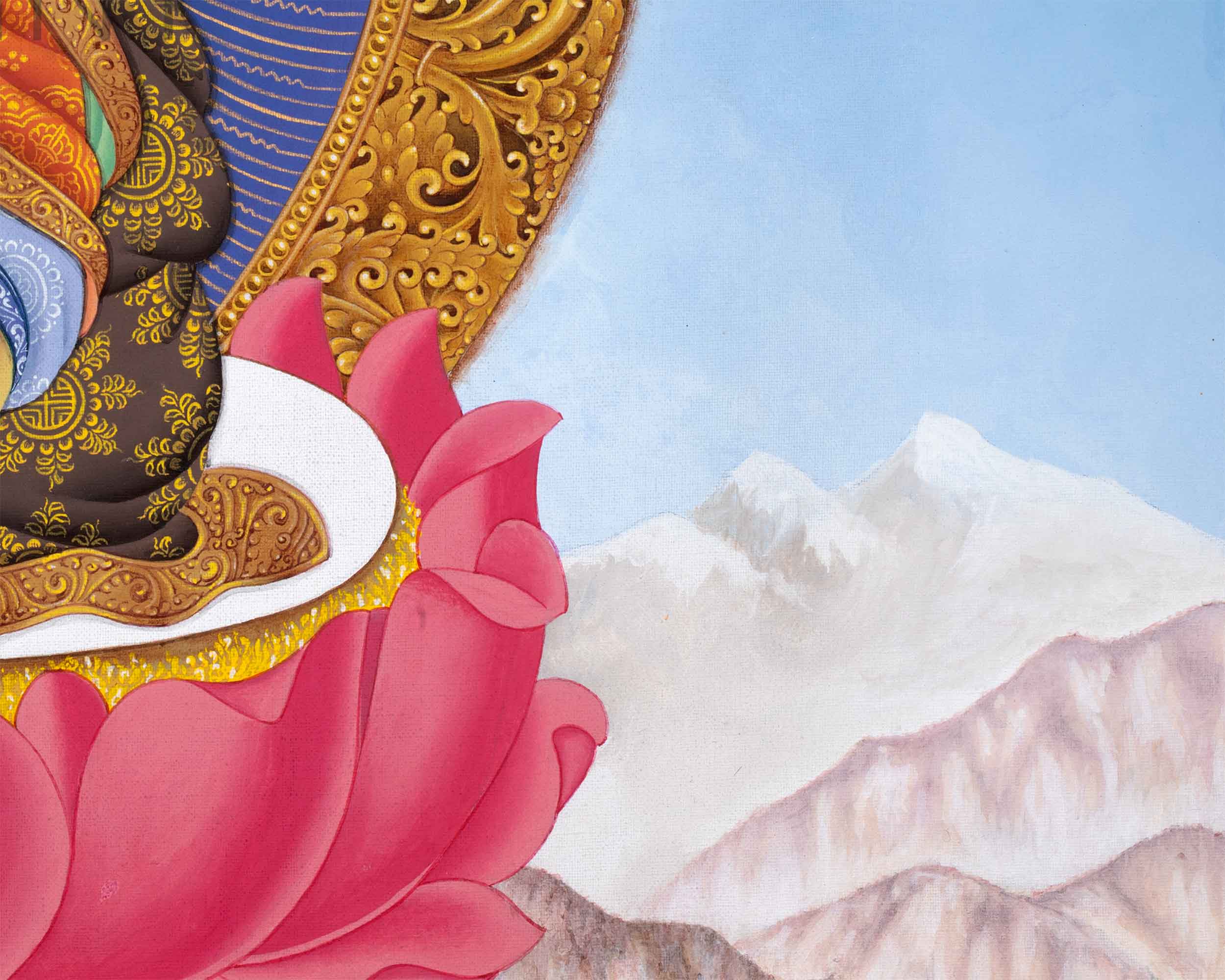 Exquisite Guru Rinpoche Thangka Print | Experience the Blessings Of Padmasambhava With Our Canvas Print