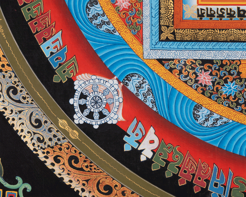 Kalachakra Mandala Thangka Print | Buddhist Art for Home Decoration