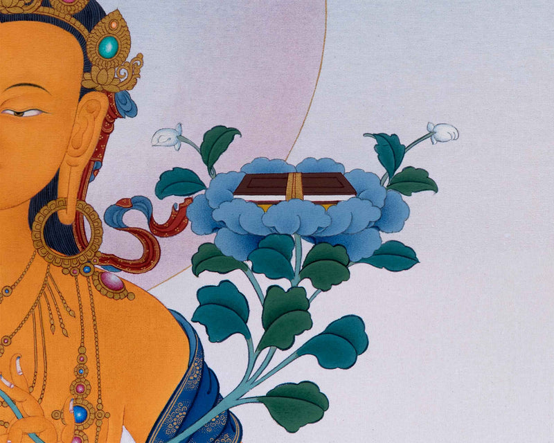 High-Quality Manjushri Giclee Thangka Print | Bodhisattva Of Wisdom | Tibetan Buddhism Art