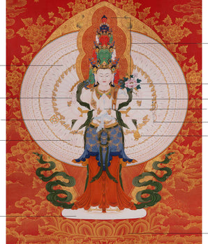 1000 Armed Chenrezig Thangka | Handpainted Buddhist Artwork