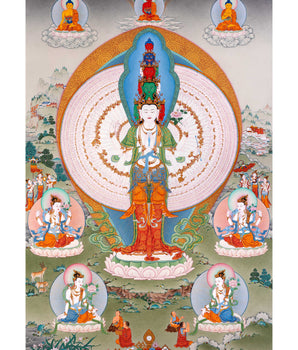 1000 Armed Chenrezig Avalokiteshvara Thangka | Tibetan Buddhist Art
