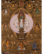 1000 Armed Chenrezig Thangka | Traditional Karma Gadri Art