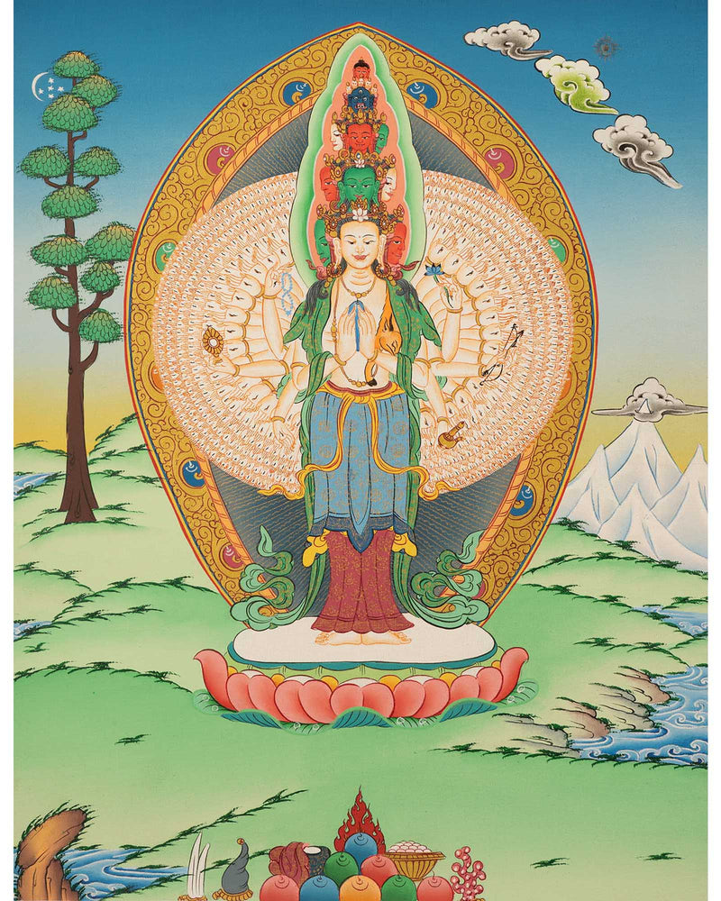 1000 Armed Avalokiteshvara Thangka