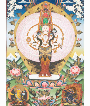Tibetan 1000 Armed Avalokiteshvara | Thangka Art | Wall Decors