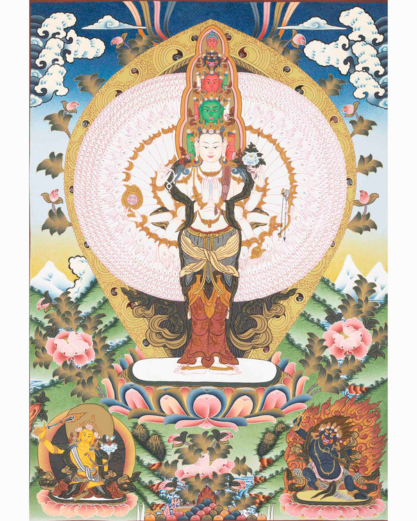 Tibetan 1000 Armed Avalokiteshvara | Thangka Art | Wall Decors