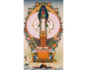 1000 Armed Avalokiteshvara, Tibetan Hand painted Small Thangka