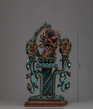 Chakrasamvara Statue Base | 3D Copper Statue Display Stand for Home Decor | Nepali Art