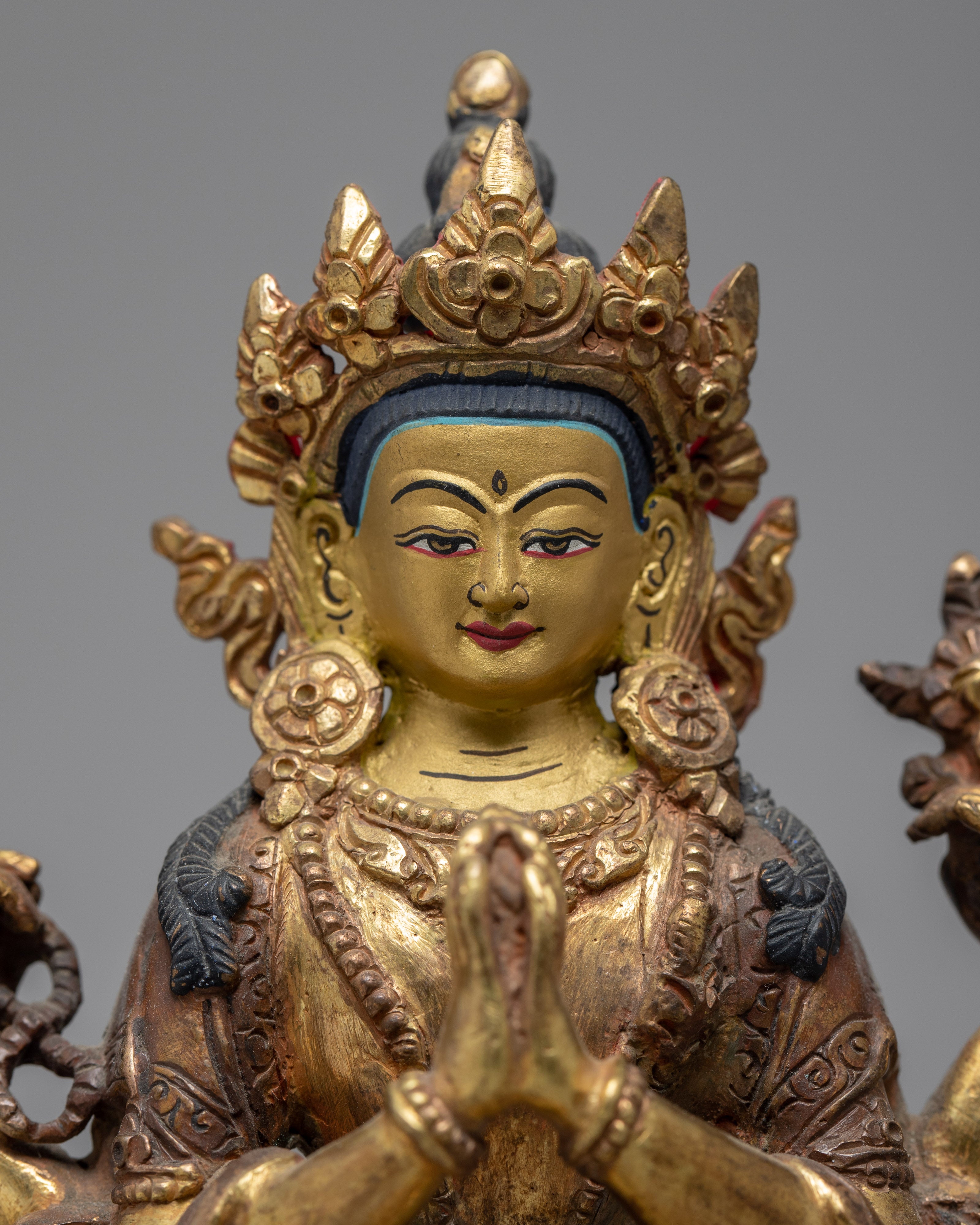 Vintage Chenresig Statue | Antique Collectables