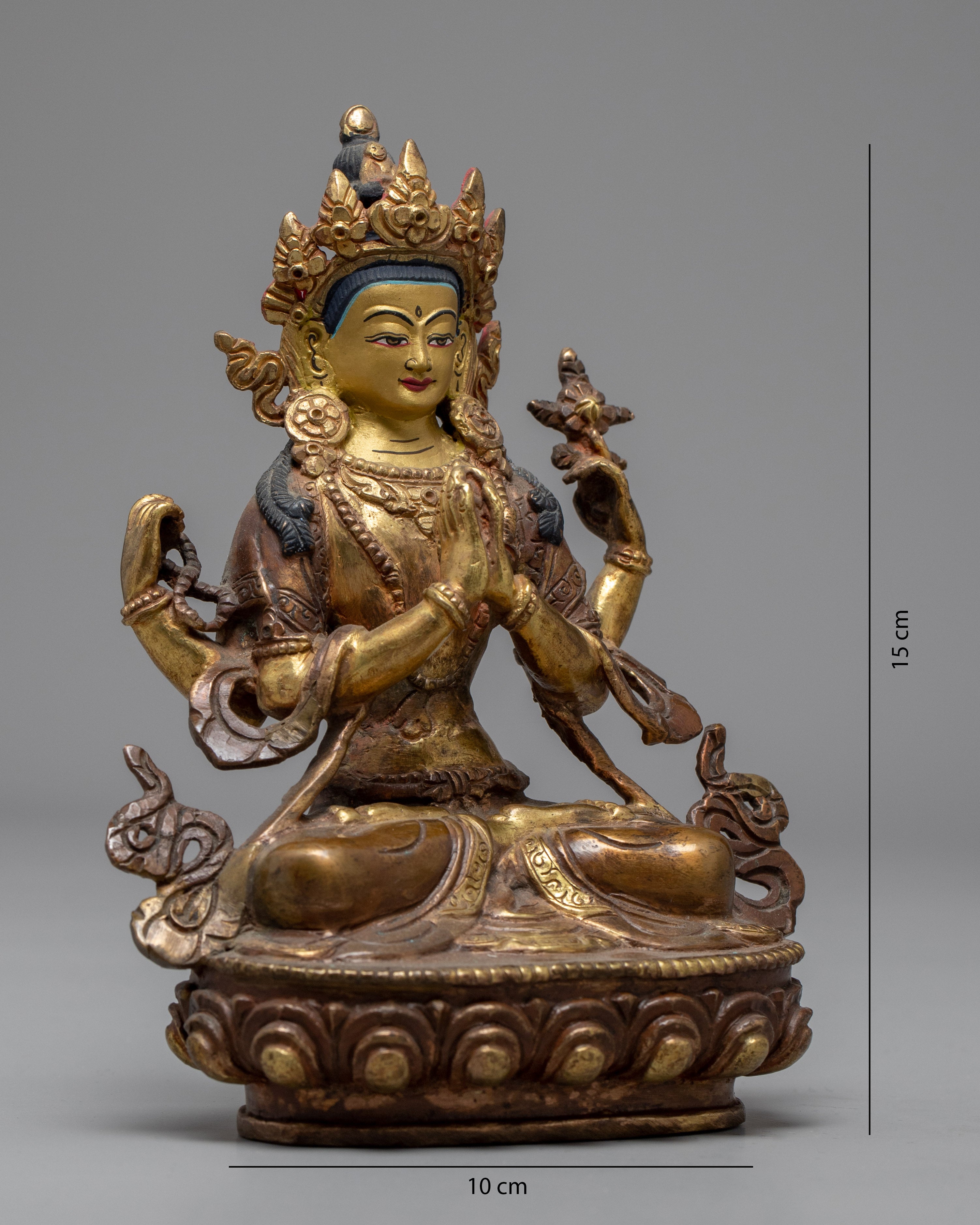 Vintage Chenresig Statue | Antique Collectables