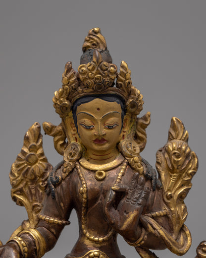 Classic Green Tara Statue | Art Deco Statue