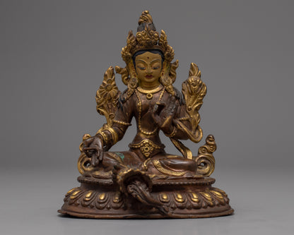 Classic Green Tara Statue | Art Deco Statue