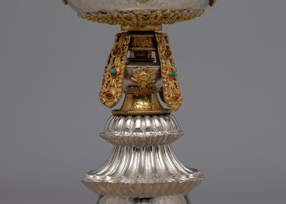 Handmande Butter Lamp | Tibetan Sliver Lamp