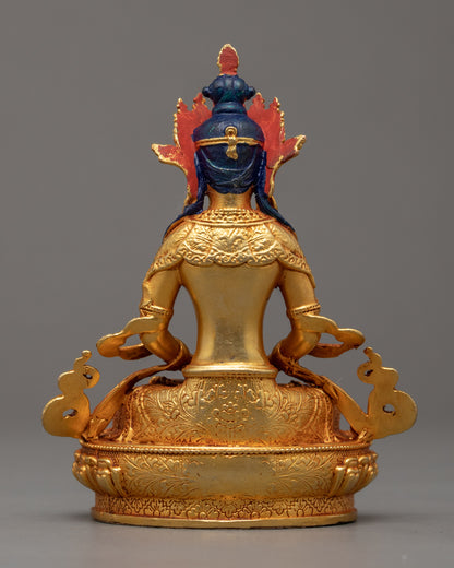 Buddha Amitayus Gold Statue | Finely Crafted Buddhist Art