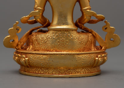 Buddha Amitayus Gold Statue | Finely Crafted Buddhist Art