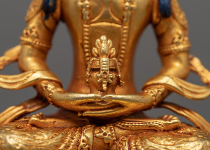 Buddha Amitayus Gold Statue | Finely Crafted Buddhist Art