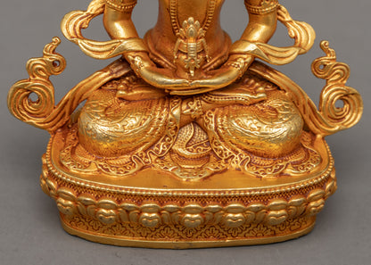 Buddha Amitayus Gold Statue | Finely Crafted Buddhist Art