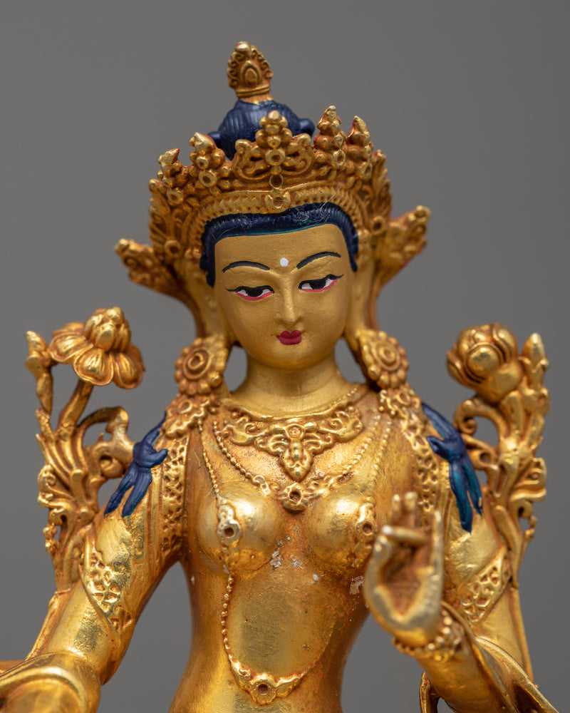 Mother Green Tara Sculpture | Traditional Himalayan Art