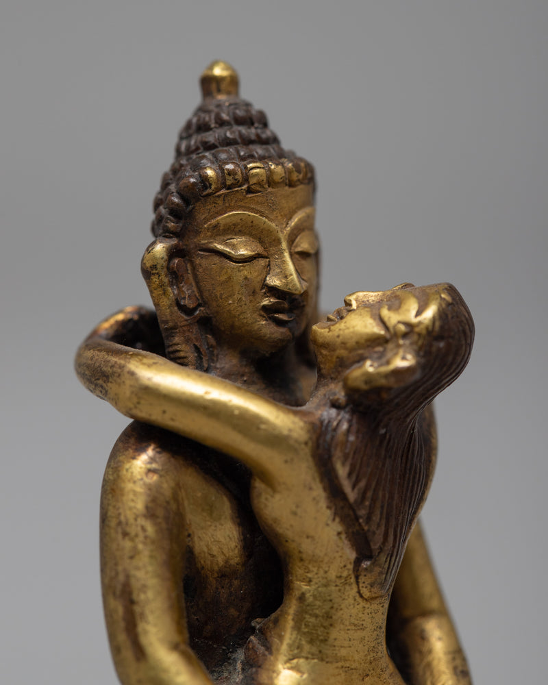 Samantabhadra with Consort | Vintage Decorative Statue | Artifacts