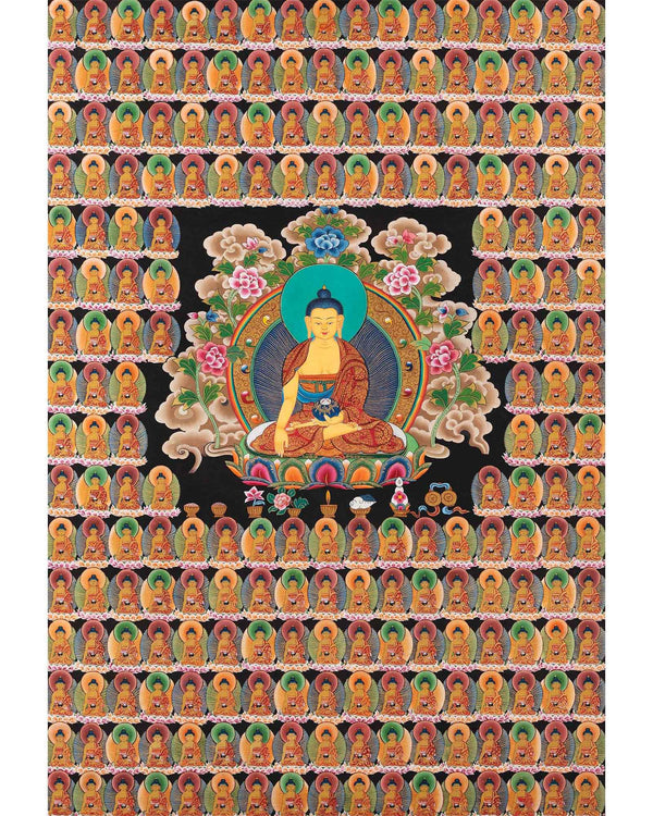 108 Seated Buddha Thangka