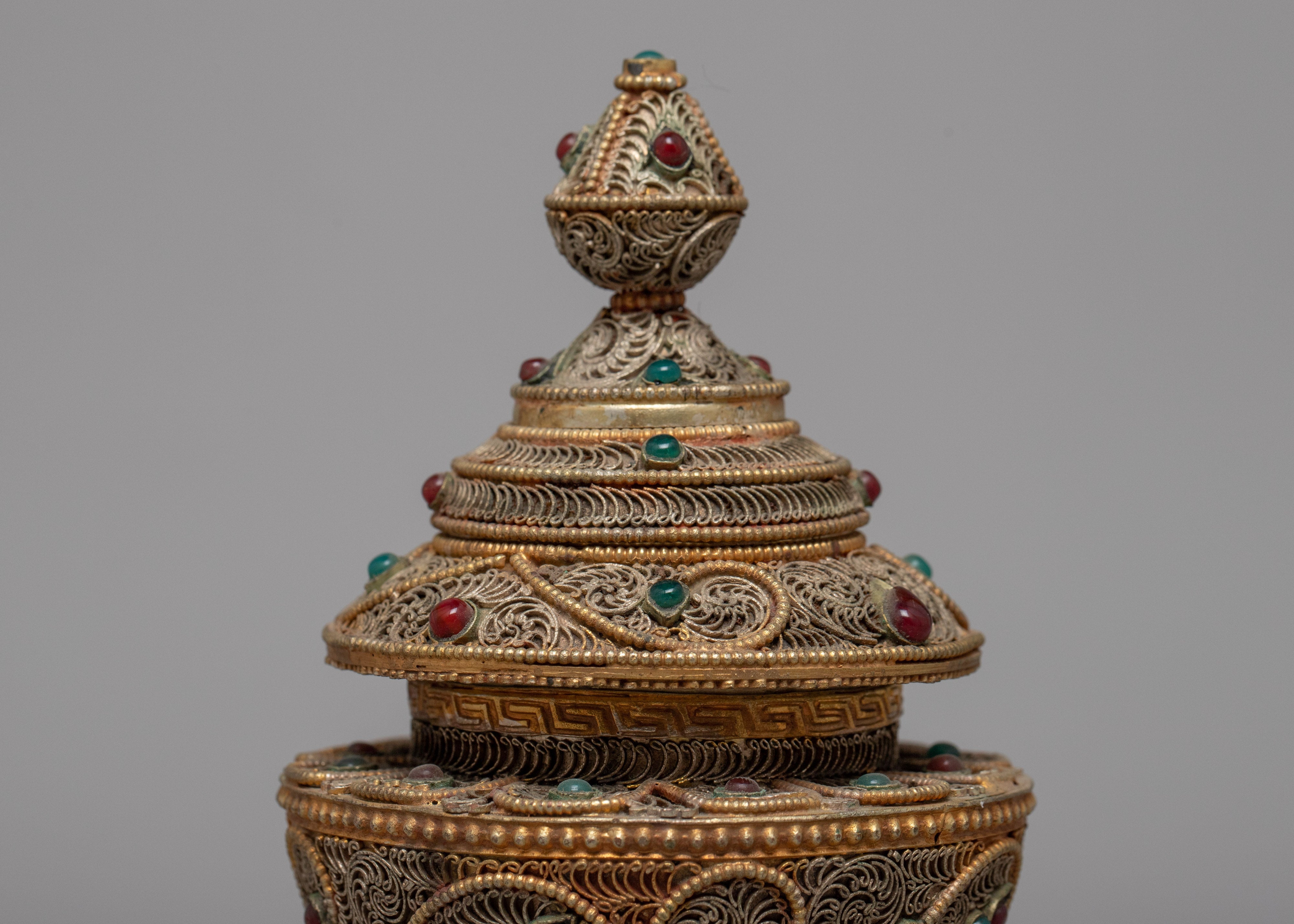 Handcrafted Buddhist Offering rice pot | Sacred Tibetan Ritual Vessel