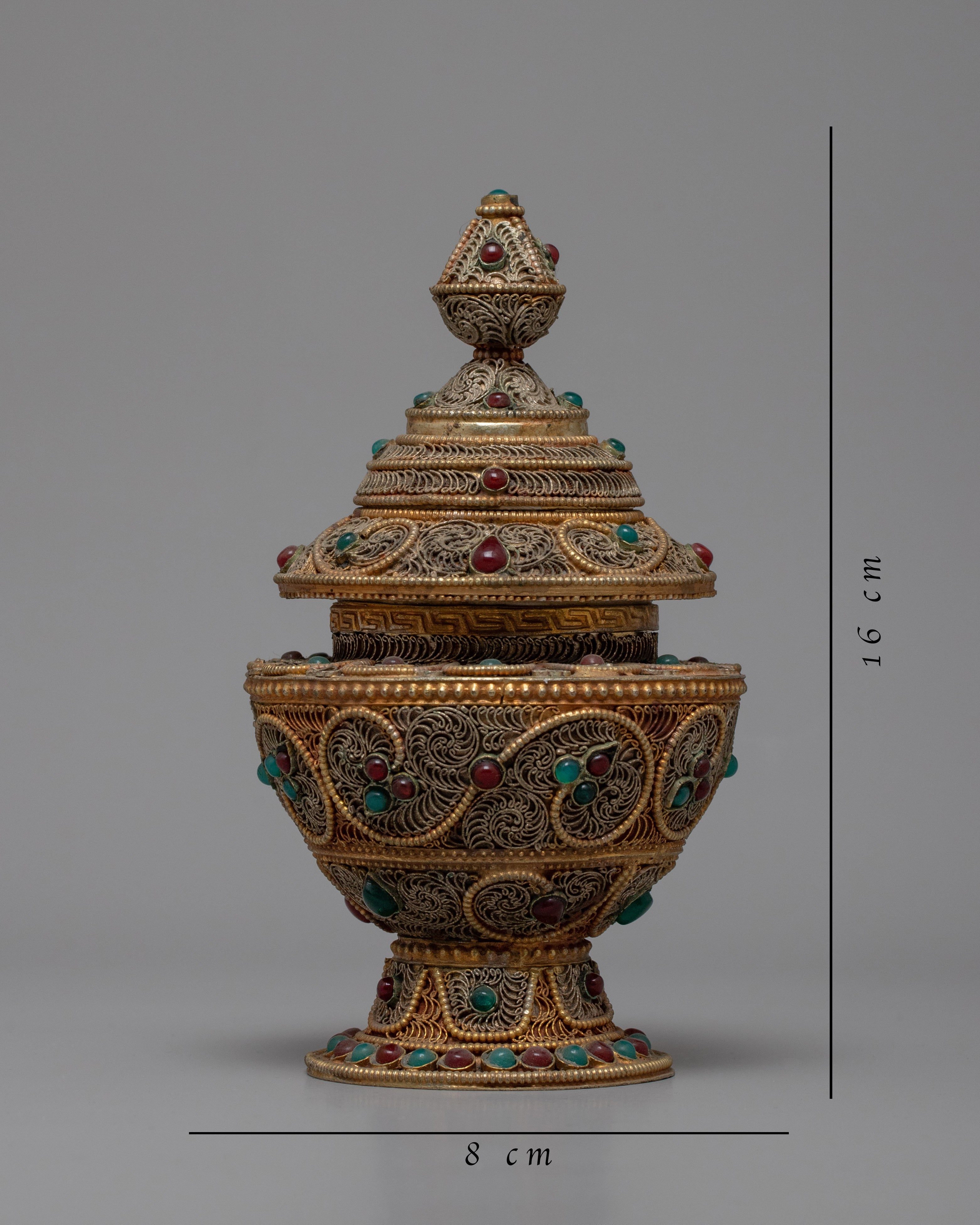 Handcrafted Buddhist Offering rice pot | Sacred Tibetan Ritual Vessel
