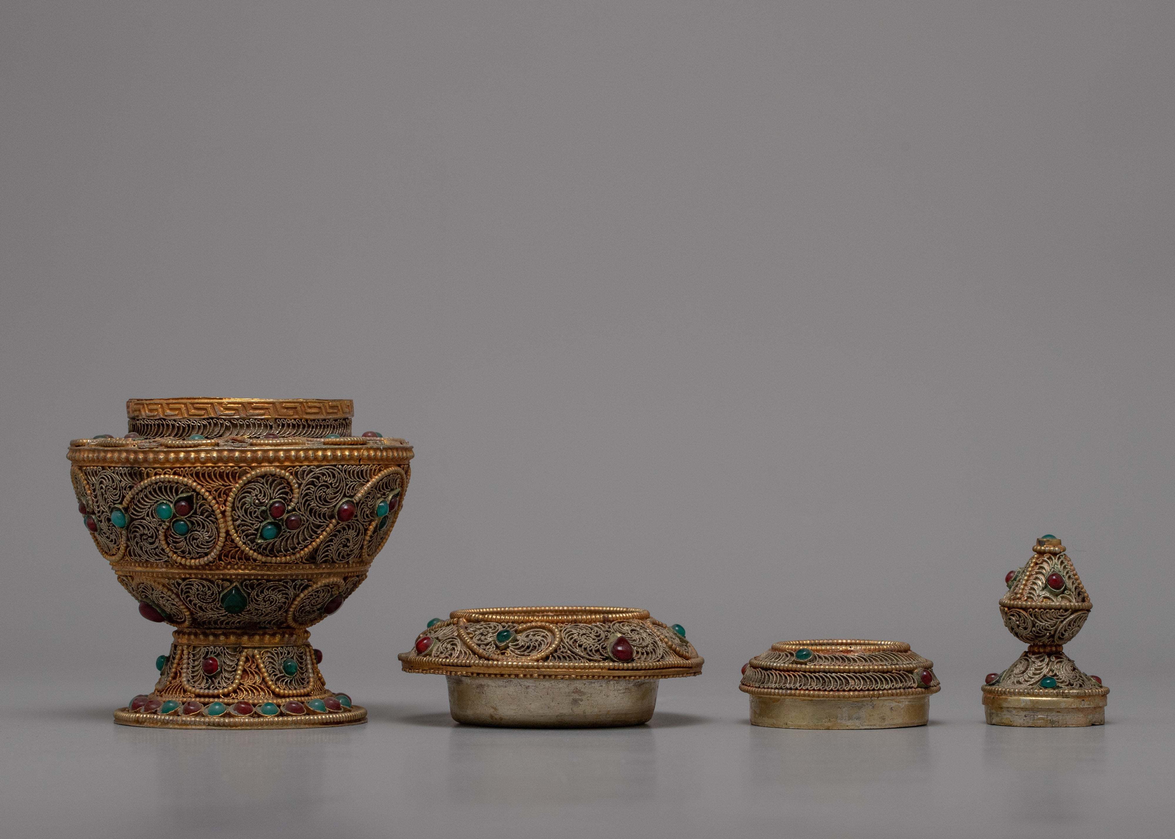 Handcrafted Buddhist Offering rice pot | Sacred Tibetan Ritual Vessel