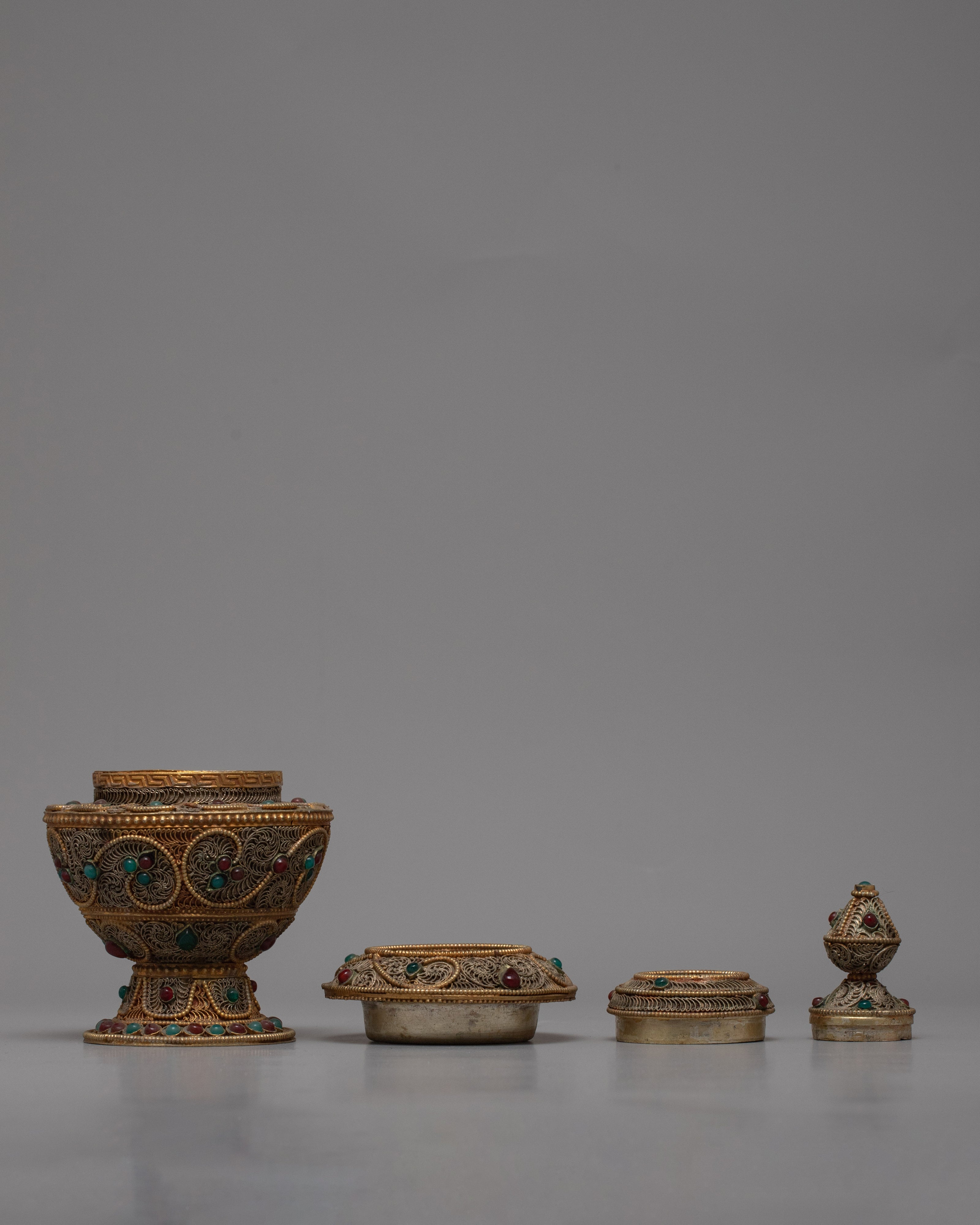 Handcrafted Buddhist Offering rice pot | Sacred Tibetan Ritual Vessel