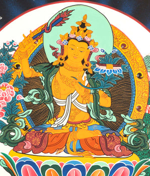 Manjushri Thangka | Deity Of Wisdom And Compassion | Wall Decorations