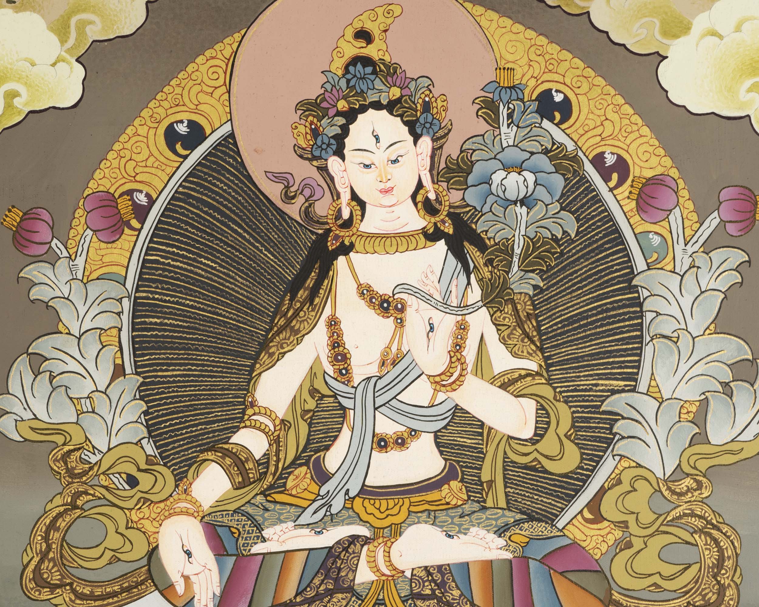 Buddhist White Tara |  Tibetan Female Thangka