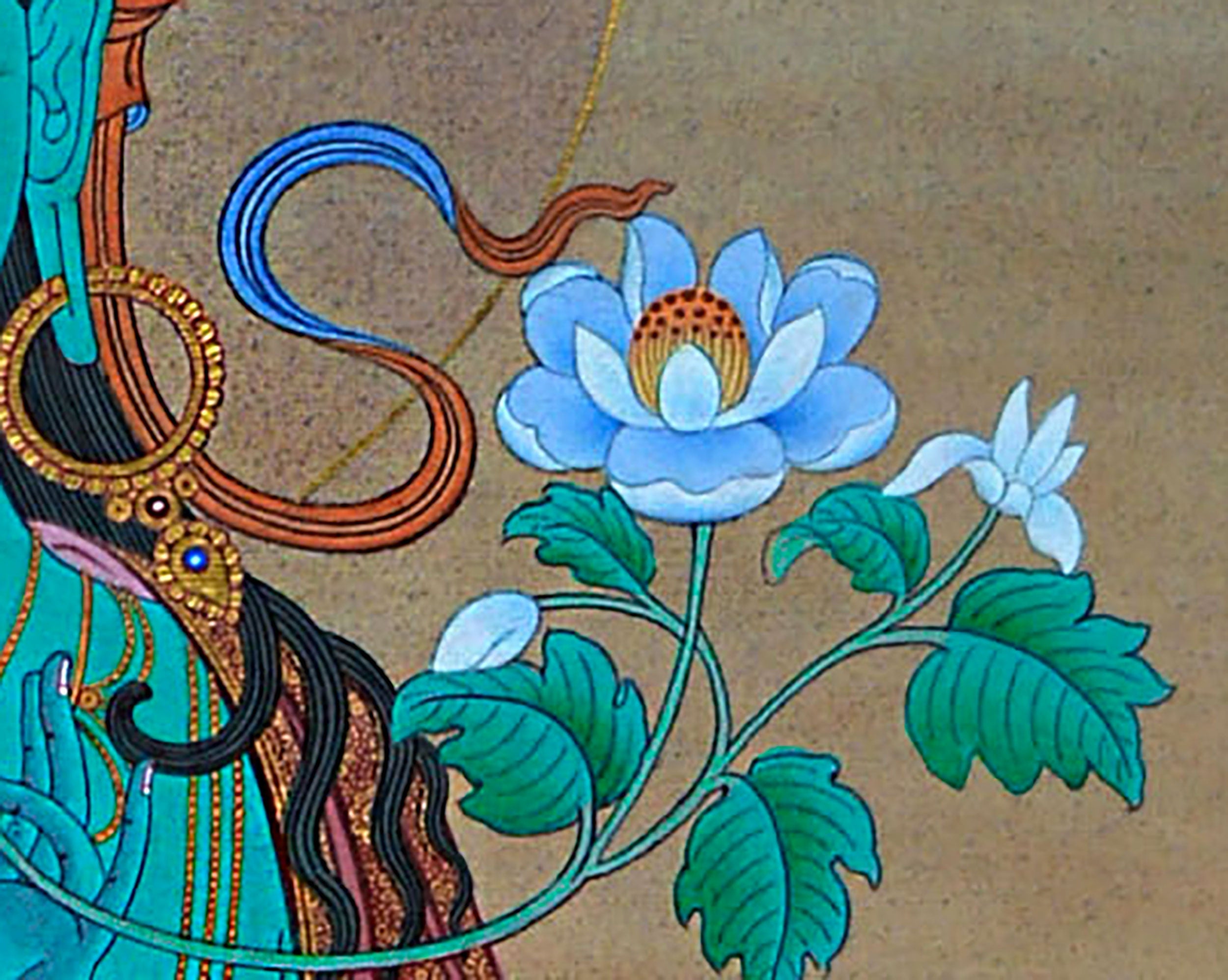 Green Tara Thangka For Meditation | Mother Tara Goddess | Buddhist Wall Decors