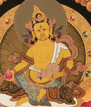 Jambhala Thangka | Traditional Tibetan Art | Wall Decor Painting