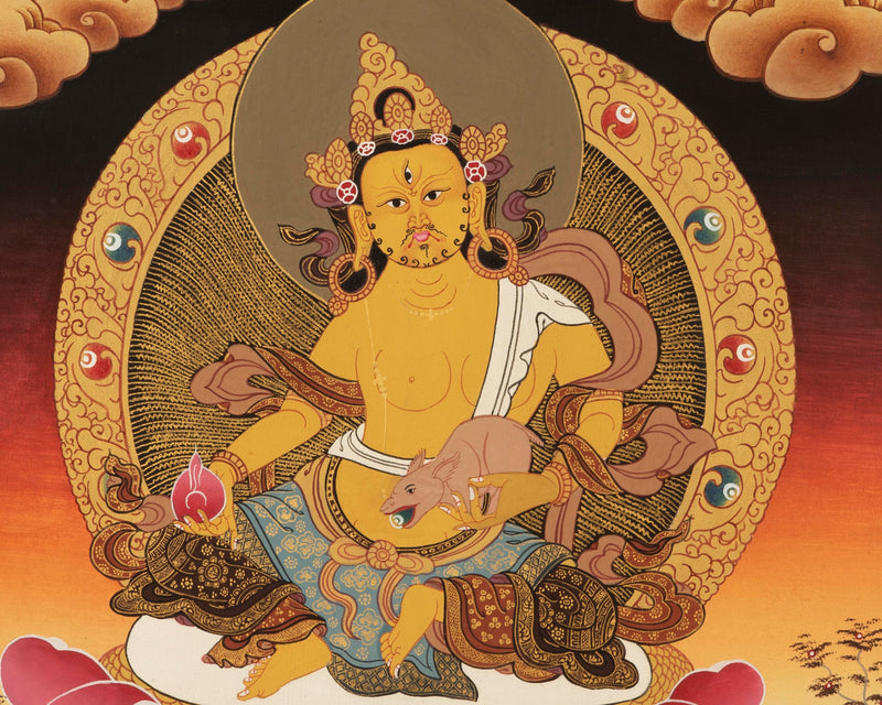 Jambhala Thangka | Traditional Tibetan Art | Wall Decor Painting