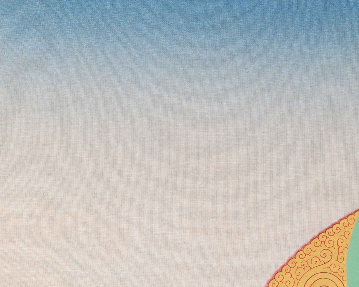 Amitayus With White Tara and Namgyalma Thanka Print | Bodhisattva Canvas Print | Tibetan Buddhism Art