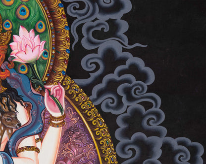 Chenrezig Bodhisattva Thangka Print | Bodhisattva Of Compassion | Buddhist Wall Décor