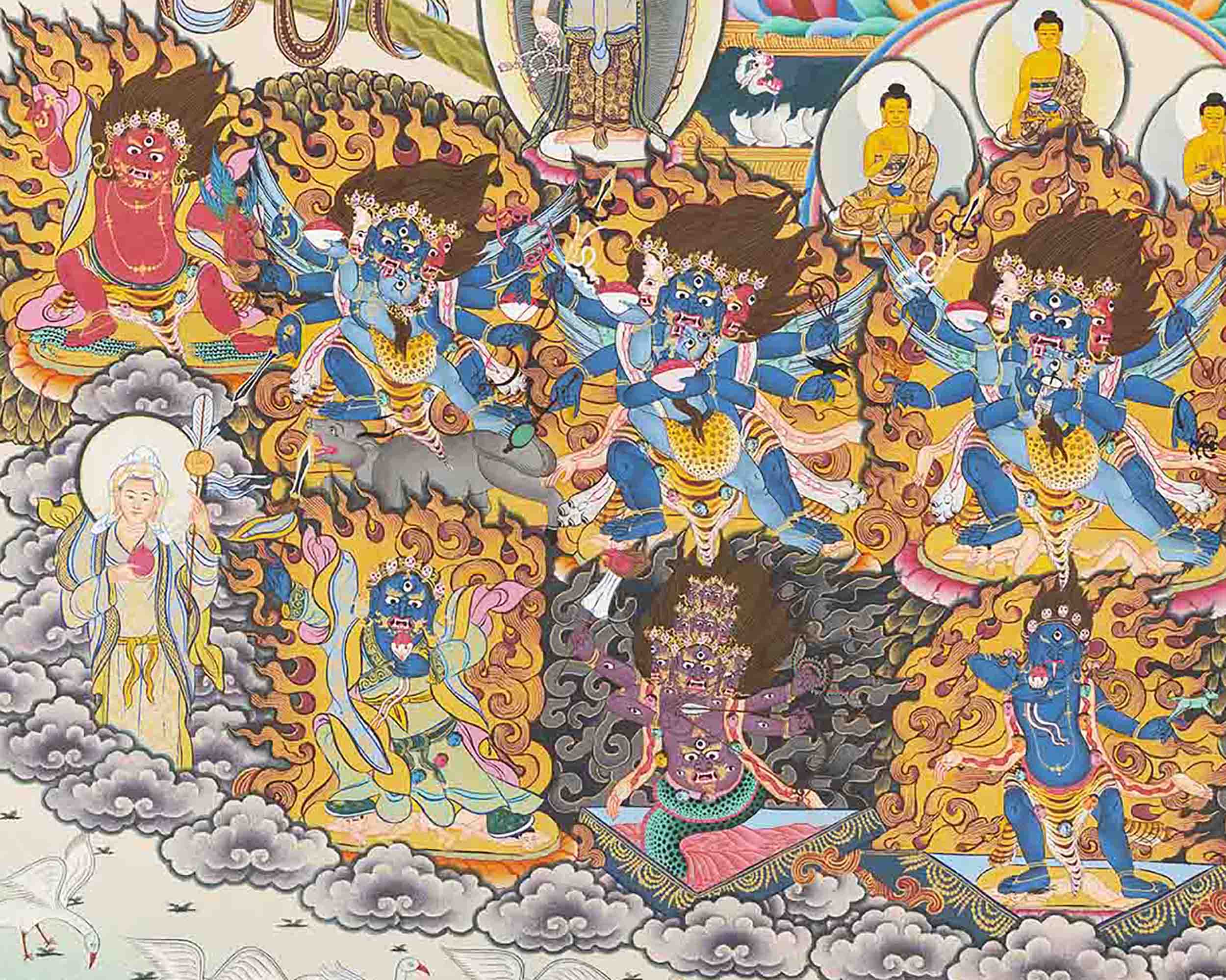 Guru Rinpoche Lineage Tree | Thangka Print | Digital Wall Decors