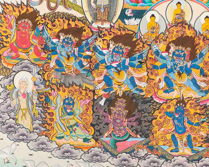 Guru Rinpoche Lineage Tree | Thangka Print | Digital Wall Decors